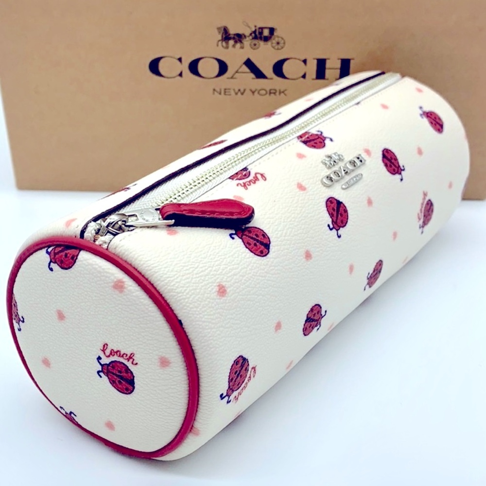 Coach Makeup Brush Holder Cosmetic Case With Ladybug Print - Picture 6 of 9